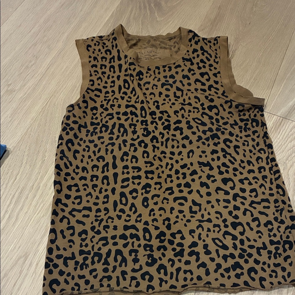 Nili Lotan cotton Leopard Print Sleeveless Top